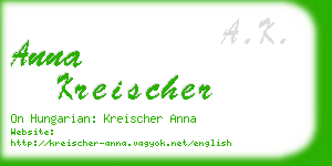 anna kreischer business card